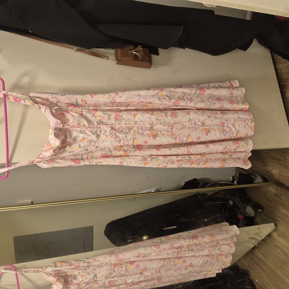 Pink Pleated Asymmetrical Sundress for Wedding Guest
